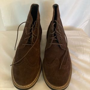 Joseph Abboud Men’s Brown Suede Brougham Boot with laces/tie-ups/shoestrings